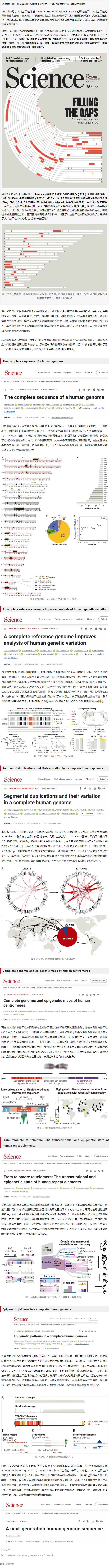 Science 特刊 6 篇長(zhǎng)文系統(tǒng)梳理 T2T 參考基因組研究成果