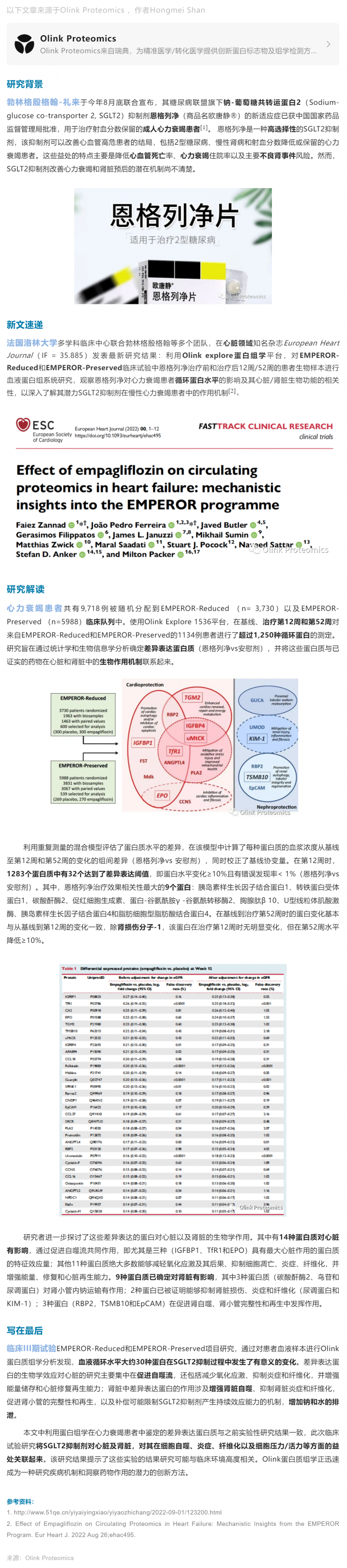 Eur Heart J 新文_Olink Explore 助力恩格列凈治療心力衰竭患者臨床機制研究