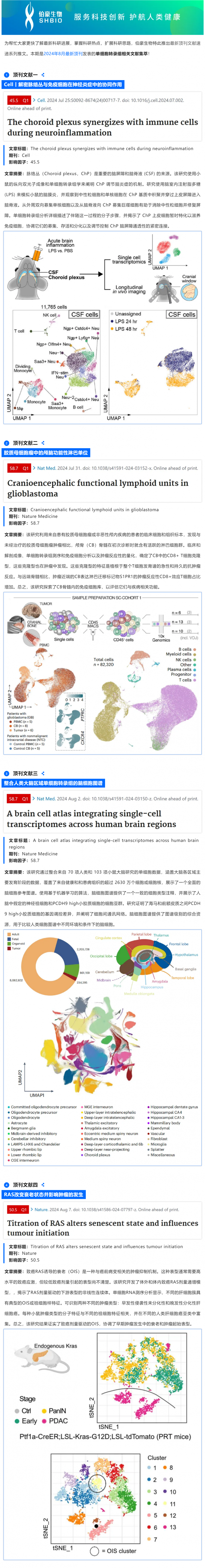 八月頂刊文獻速遞 | 單細胞轉(zhuǎn)錄組系列