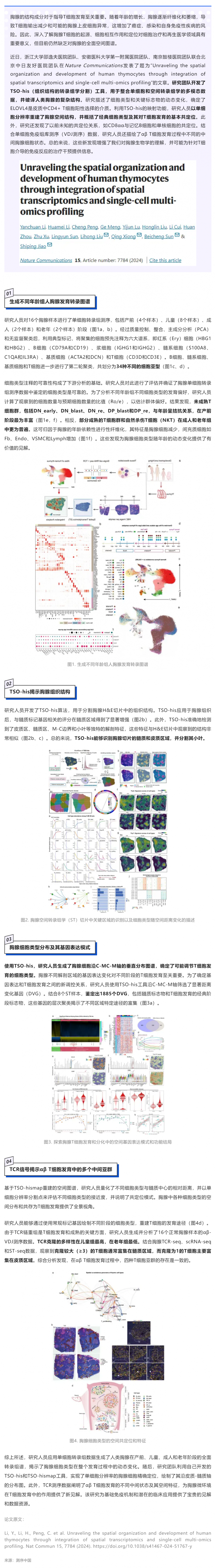 Nat Commun| 空間轉(zhuǎn)錄組學(xué)和單細(xì)胞多組學(xué)整合分析構(gòu)建人類胸腺細(xì)胞發(fā)育空間圖譜