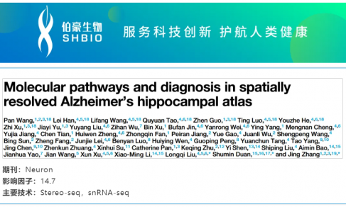 文獻解讀 | 阿爾茨海默癥患者海馬體的單細胞空間轉(zhuǎn)錄組圖譜揭示分子通路及診斷新靶點